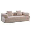 Floor Couch, Compression Sofa, Convertible Floor Sofa Bed With Pillow Back Support Armrest - Light Gray - Image 17