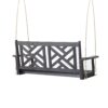 Alejandro - Acacia Wood Porch Swing With Slat Panel Seating - Dark Gray - Image 7