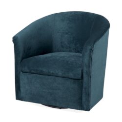 Eden - Swivel Chair With Plush Microfiber Upholstery - Blue