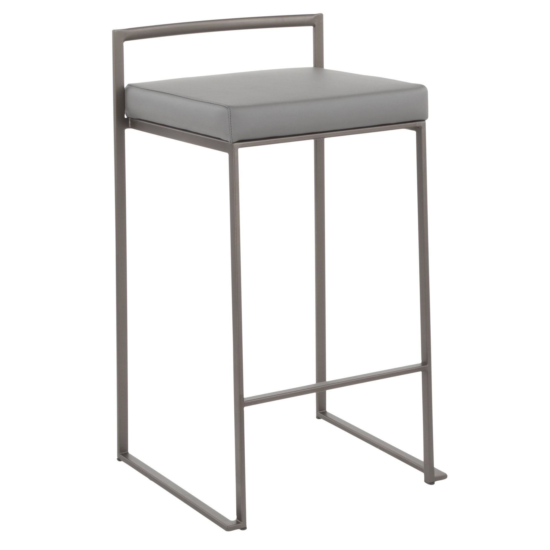 Fuji - Industrial Stackable Counter Stool (Set of 3) - Gray - Image 2