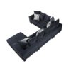 Modern U Shape Sectional Sofa, Velvet Corner Couch With Lots Of Pillows Included, Elegant And Functional Indoor Furniture - Black - Image 5