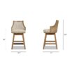 Bahama - Cane High Back Swivel Counter Stool With Recessed Arms Textured Weave - Taupe Beige - Image 10