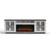 Hampton - Fireplace TV Stand Console For TVs Up To 100" - Jasmine Whitewash / Barnwood - Image 5