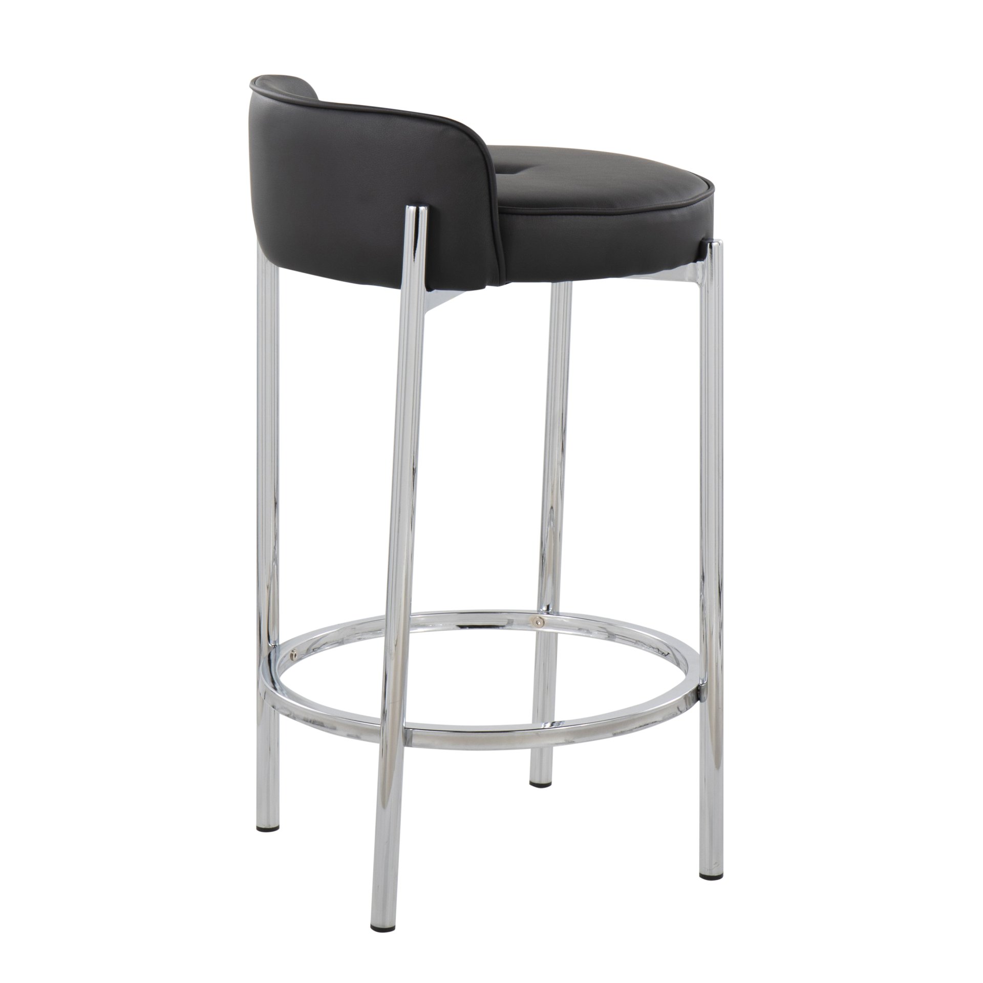 Chloe - Contemporary Counter Stool (Set of 2) - Chrome / Black - Image 4