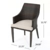 Hillhurst - Stylish Outdoor Chair Set With Cushions Rattan And Metal - Brown - Image 3