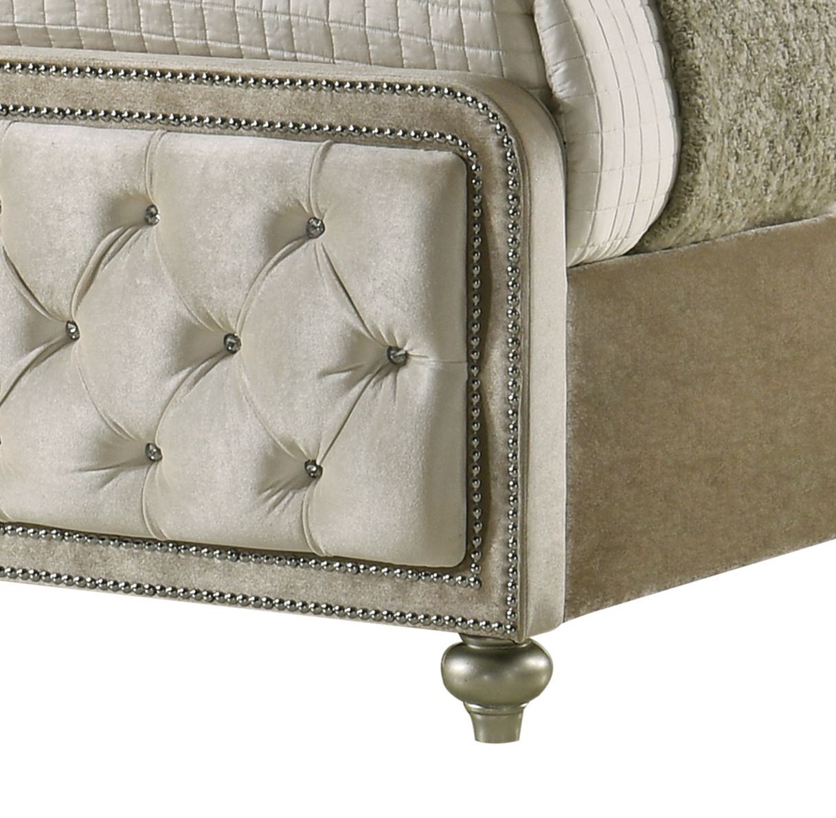 Lucienne - Eastern King Bed With LED - Beige - Image 7