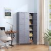 15 Door Lockers With Lock For Storage In Home, Gym, Office, And School - Gray - Image 5