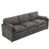 Cozy Upholstered 3 Seater Sofa Oversized Comfy Cloud Sofa Double Cushion 3 Seater Sofa Plush Cushion Sofa Couch For Living Room - Gray - Image 13