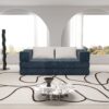 Convertible Couch Bed With 2 Pillows, 3 Seat Folding Floor Couch & King Size Bed Mattress, Diy Combination - Blue - Image 7