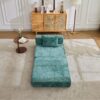 Convertible Floor Sofa Bed With Fixed Shape Frame For Living Room - Dark Green - Image 15