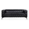 Square Arm Removable Cushion 3 Seater Sofa - Black - Image 6