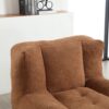 Modern Indoor Fluffy Bean Bag Chair With Memory Foam And Ottoman Super Soft Velvet - Brown - Image 12