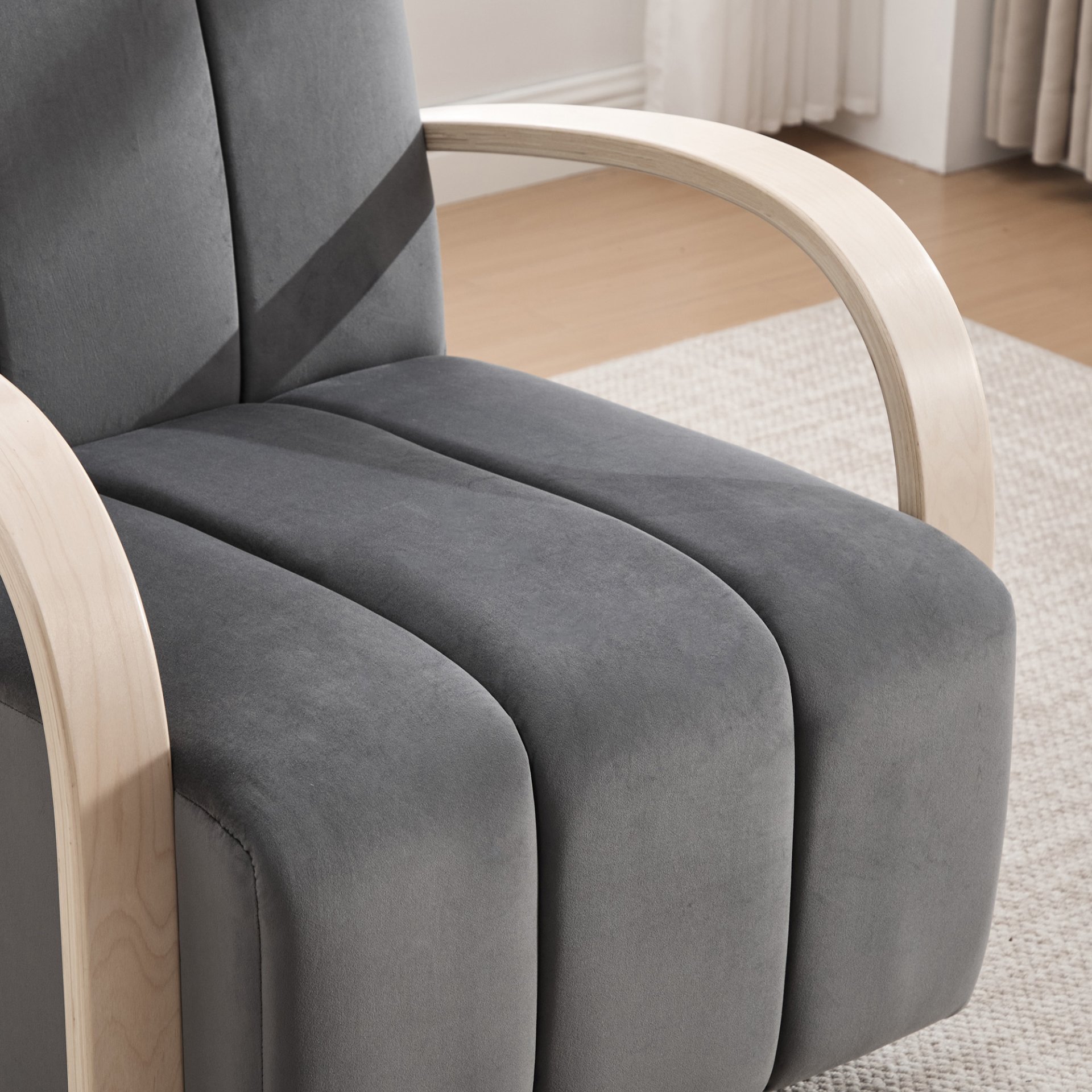 360° Swivel Accent Chair With Armrests - Charcoal - Image 10