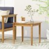Outdoor Square Side Table With Slatted Top And Wood Frame - Teak - Image 2