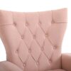 Modern Accent Chair With Ottoman, Comfy Armchair For Living Room, Bedroom, Apartment - Pink - Image 10