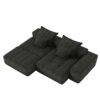 Modern Oversized Modular Sectional Sofa With Ottoman, Seat, Chaise Lounge And Armrest, Sparkling Chenille Fabric Soft Cushion Sofa With 4 Pillows, 4 Pieces Diy Combination Tufted Sofa, No Assembly Required - Black - Image 24