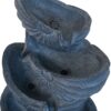 Decorative 4 Tier Nautilus Shell Water Fountain With Light For Indoor Outdoor - Blue - Image 3