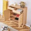 Multi Functional Modern Minimalist Shoe Cabinet Seamlessly Fits Into Nordic, Japanese, And Industrial Style Interiors - Natural Wood - Image 5