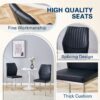 Luxury Simple Chair High Resilience Dining Chair Material With Metal Leg (Set of 6) - Black / Silver - Image 4