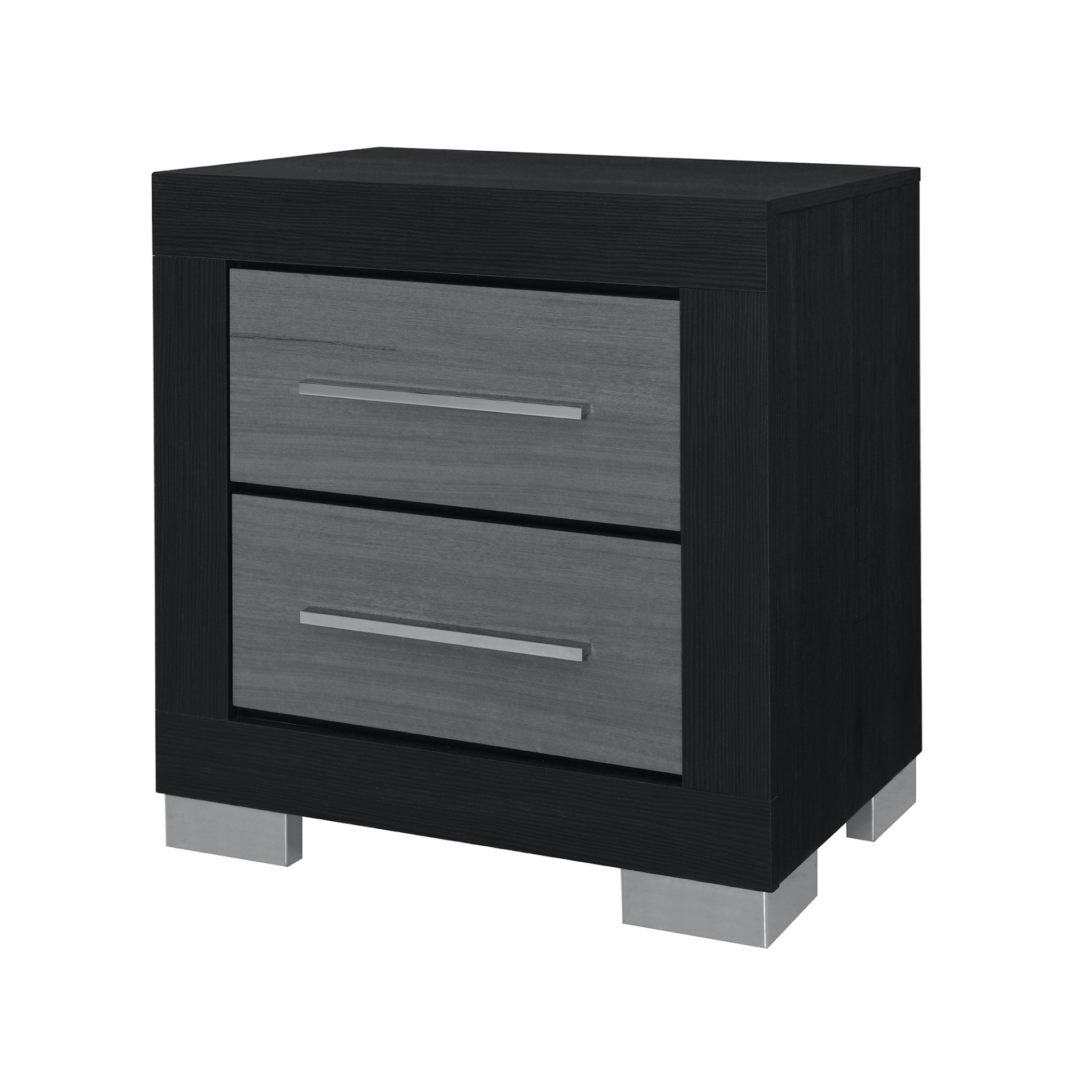 Elsa - 2 Toned Nightstand With Bar Handle And Spacious Drawers - Black - Image 5