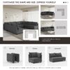 Modular Sectional Reversible U Shaped Couch Set, Free Combination Minimalist Style Oversized 8 Seat Convertible Sofa - Gray - Image 8