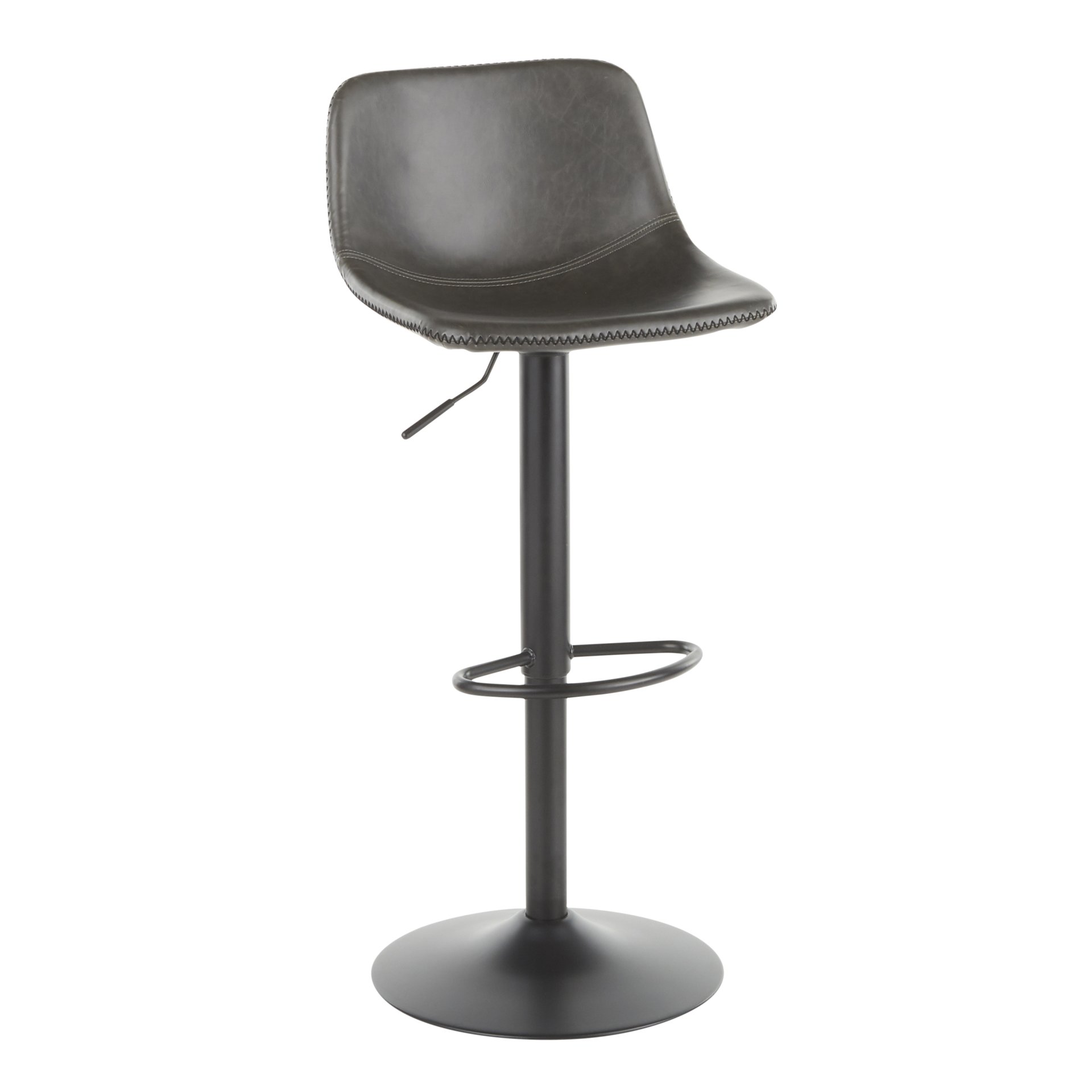 Duke - Industrial Adjustable Barstool (Set of 2) - Black / Gray - Image 2