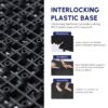 Interlocking Deck Tiles Plastic Waterproof Outdoor All Weather Anti-Slip Bathroom Shower Balcony Porch Strong Weight Capacity Upto 440 Lbs, Pebble Stone Pattern Pack Of 60 - Black - Image 25