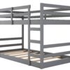 Twin Over Twin Bunk Bed With Ladder - Gray - Image 5