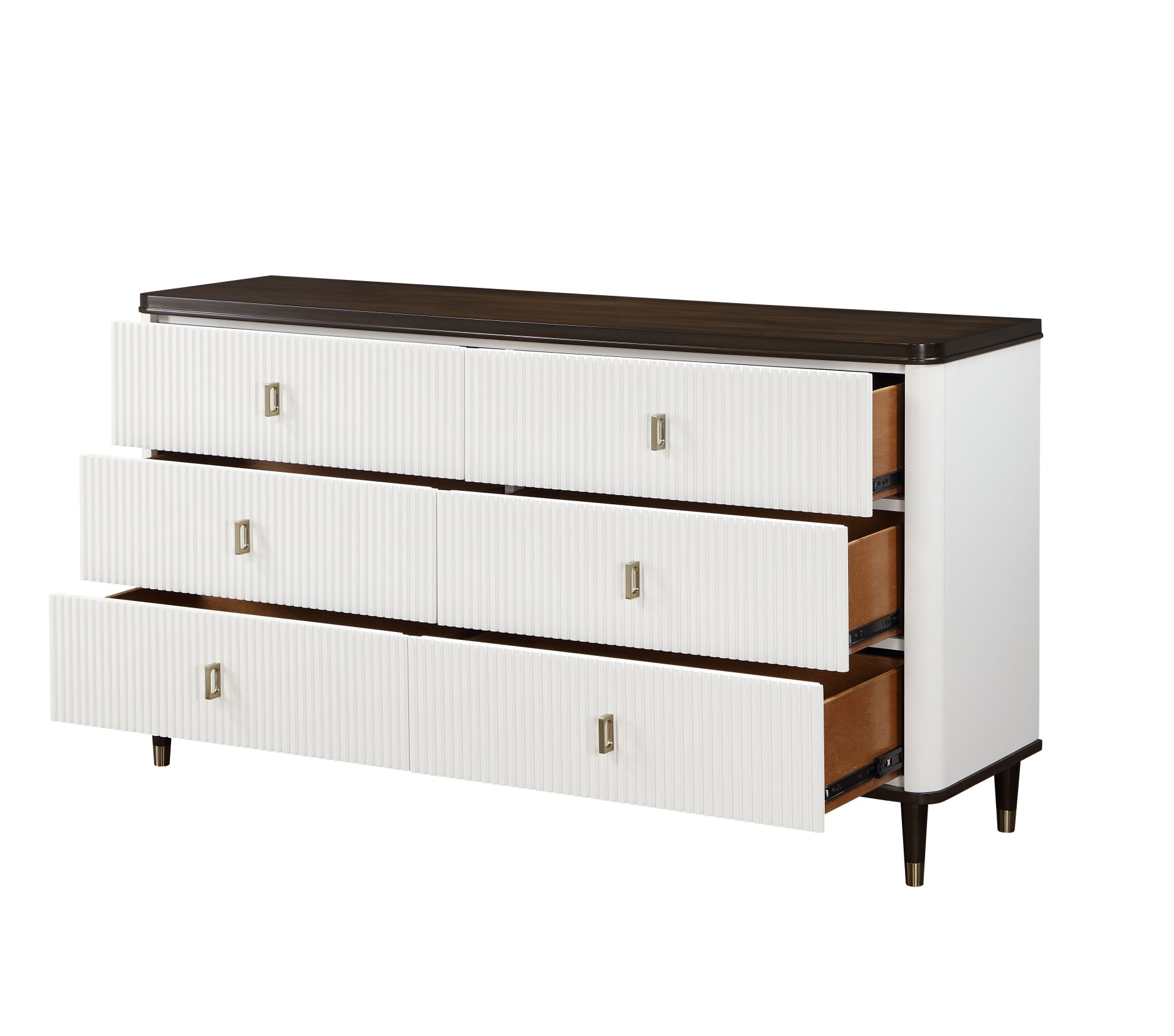 Carena - Dresser With Jewerly Tray - White / Walnut - Image 3