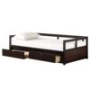 Daybed With Trundle And Two Storage Drawers, Sofa Bed For Bedroom Living Room - Espresso - Image 5