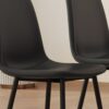 Modern Minimalist Dining Chair Set 4 Chairs, Upholstered Side Chairs With Metal Legs - Black - Image 9
