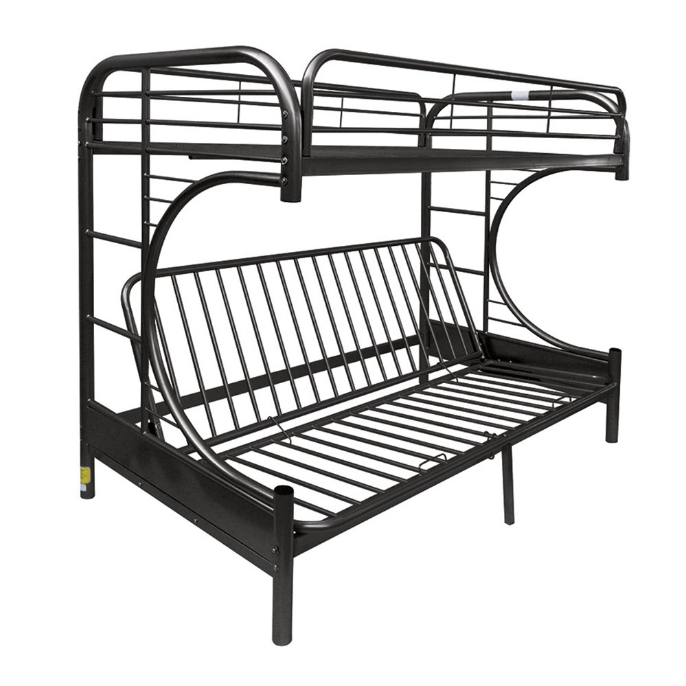Eclipse - Twin Long Queen Futon Bunk Bed - Black - Image 2
