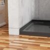 Shower Base, Anti Slip Center Drain Single Threshold - Black - Image 6
