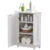 Bathroom Cabinet Triangle Corner Storage Cabinet With Adjustable Shelf Modern Style - White - Image 13