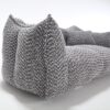 Comfortable Dual Beanbag Chair With High Resilience Foam Core For 2 People - Gray - Image 22