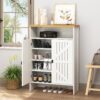 Modern Minimalist Shoe Cabinet With Sliding Door Design - White - Image 5