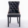 Nikki - Modern, High-End Tufted Solid Wood Contemporary And Velvet Upholstered Dining Chair With Wood Legs Nailhead Trim (Set of 2) - Black / Orange - Image 4