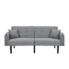 Folding Ottoman Sofa Bed With Stereo - Gray Fabric - Image 4
