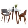 Folia - 3 Piece Dining Set Round Fabrizzi Mid-Century Modern - Walnut / Gray - Image 2