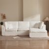 Cloud L Shape Modular Sectional Sofa With Ottoman, 3 Seater Convertible Couch - White - Image 10