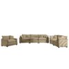 Oversized Sectional Sofa With Deep Seats In Corduroy 3 Piece Set With 1 Single 2 Seater And 3 Seater Sofas - Tan - Image 20