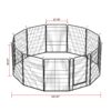 81.1" 12 Panels Heavy Duty Metal Playpen With Door, Dog Fence Pet Exercise Pen For Outdoor - Black - Image 3