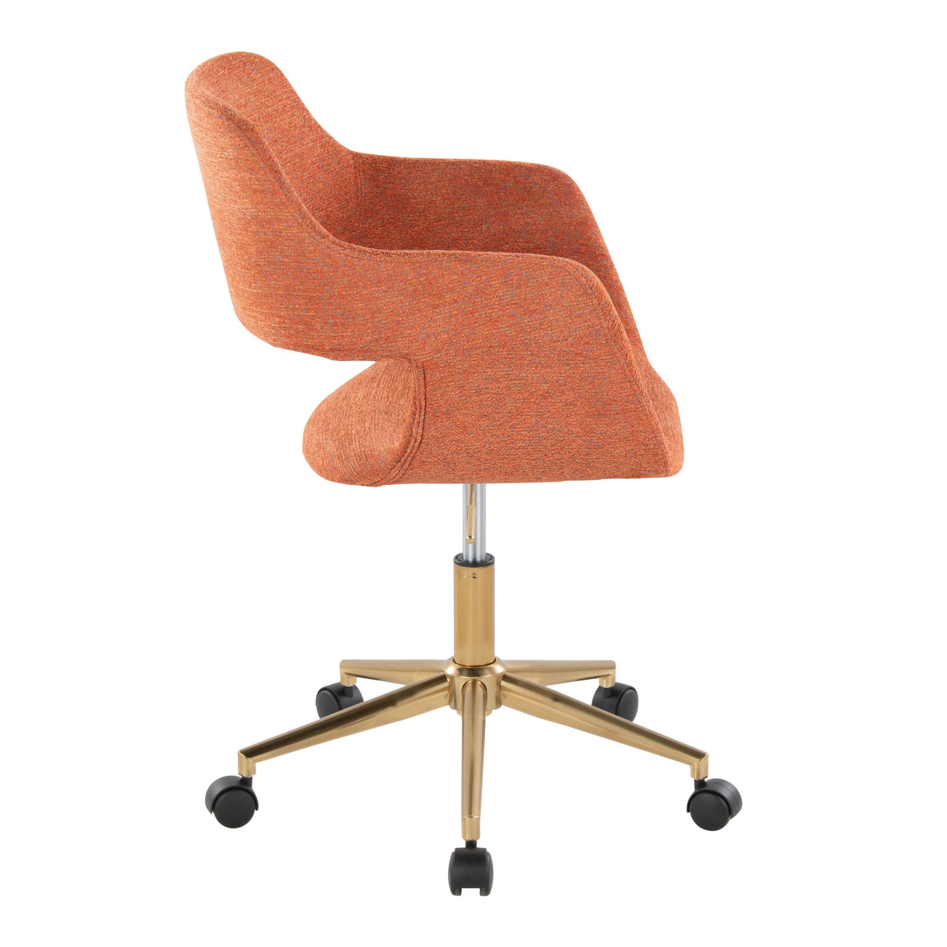 Margarite - Contemporary Task Chair - Gold / Orange - Image 2