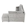 Sectional Sofa Pull Out Sofa Bed L - Shaped Sofa With Movable Ottoman And Stool, Large Storage Space, A Cup Holder, And 2 USB Ports For Living Room - Light Gray - Image 21