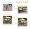 Outdoor Pop Up Gazebo Canopy 11 X 11 Ft With 2 Tier Soft Top And Removable Zipper Netting - Coffee - Image 7