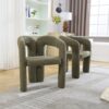 Contemporary Designed Velvet Upholstered Accent / Dining Chair - Olive - Image 9