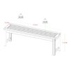 Modern Slat Top Solid Wood Patio Bench - Dark Brown - Image 3