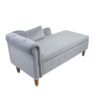 Chaise Lounge Indoor, Velvet Lounge Chair For Bedroom With Storage & Pillow, Modern Upholstered Rolled Arm Chase Lounge For Sleeping With Nailhead Trim For Living Room Bedroom Office - Gray - Image 25