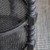Round 3 Tiered Side Table With Rattan Shelf - Black - Image 9