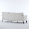Rolled Arm Sofa With Nailhead Trim 3 Seater Upholstered Couch With Wooden Legs For Living Room Or Bedroom Deep Seat Design - Beige - Image 17